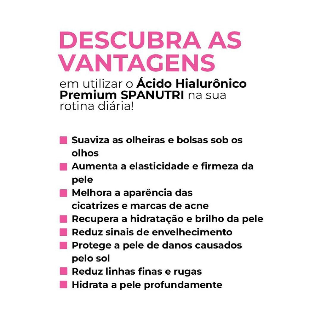 Ácido Hialurônico 60 Cápsulas com Vitaminas C e E + Biotina e Ácido Hialurônico