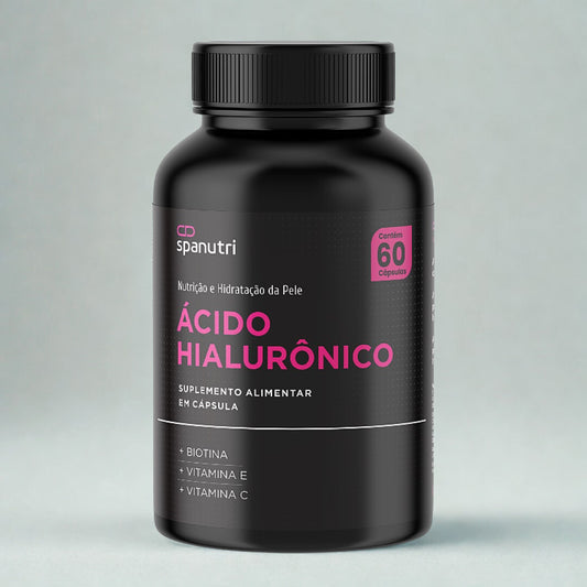 Ácido Hialurônico 60 Cápsulas com Vitaminas C e E + Biotina e Ácido Hialurônico