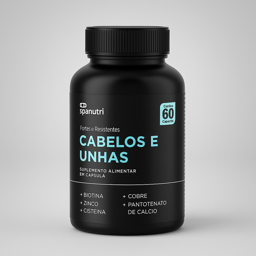 Cabelos e Unhas - 60 Cápsulas 672mg | Nutrição Intensiva com Vitaminas e Minerais