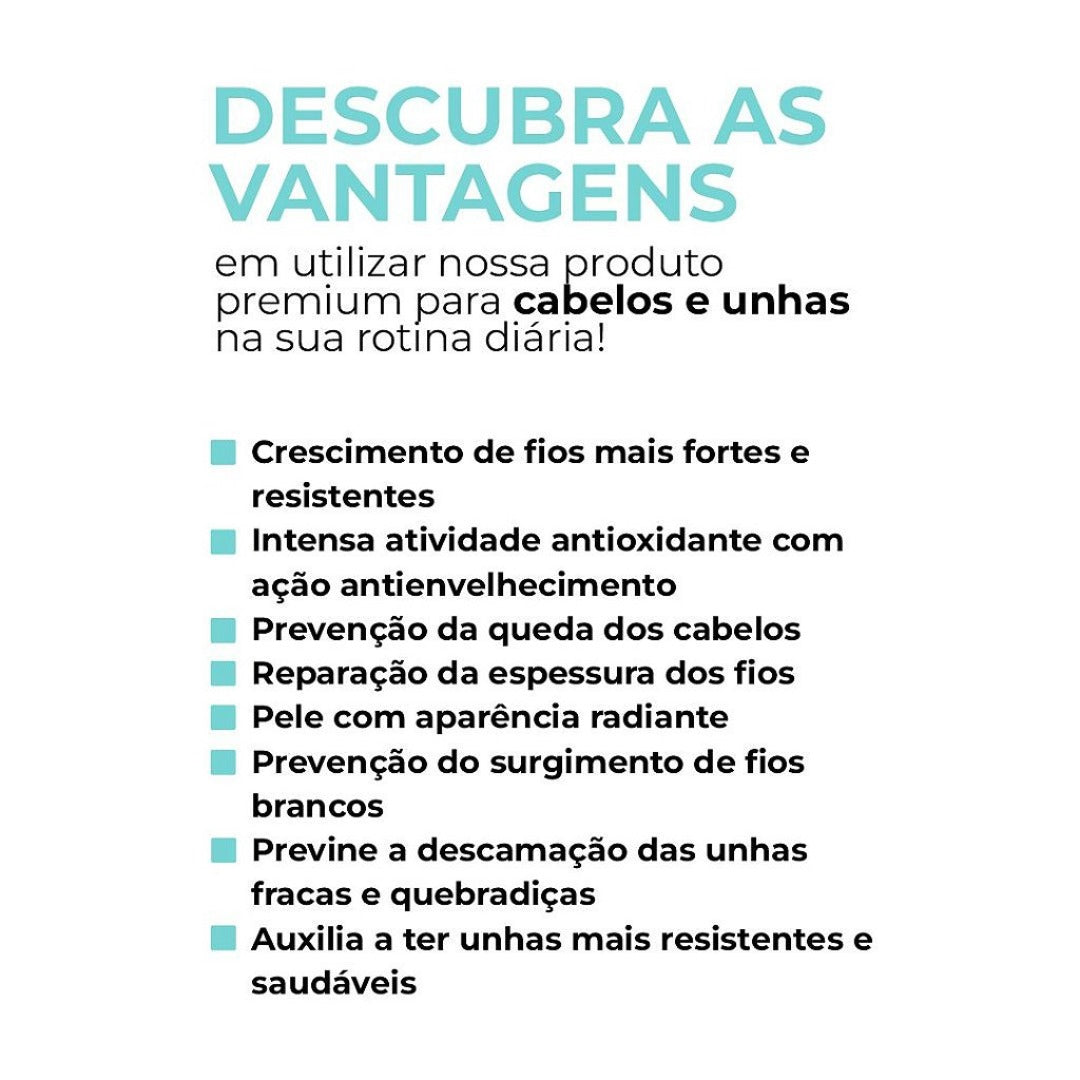 Cabelos e Unhas - 60 Cápsulas 672mg | Nutrição Intensiva com Vitaminas e Minerais