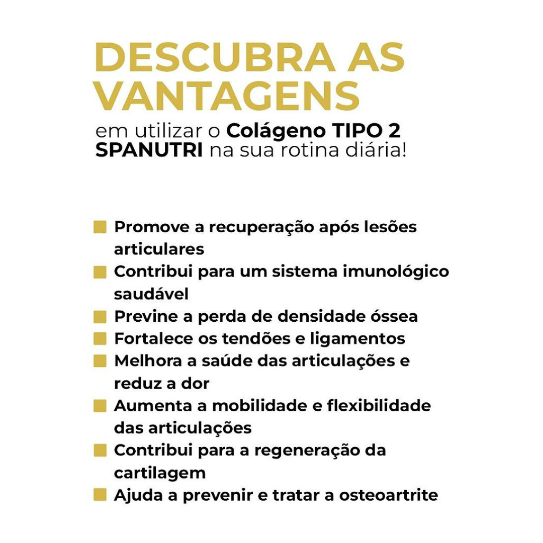Colágeno Tipo 2 – 60 Cápsulas | Com Vitamina C + B2 + B6 + B12 - MSM +Magnésio e Zinco | Força para Articulações
