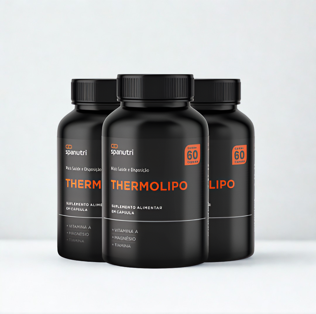 Thermolipo 60 Cápsulas | Termogênico com Vitaminas + Carnitina + Ácido Clorogênico e Magnésio - Kit 3 Unidades