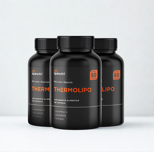 Thermolipo 60 Cápsulas | Termogênico com Vitaminas + Carnitina + Ácido Clorogênico e Magnésio - Kit 3 Unidades