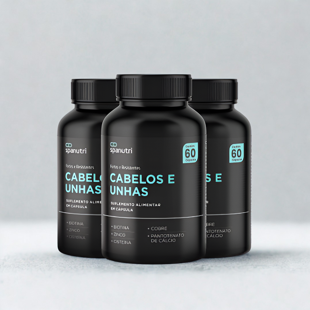 Cabelos e Unhas | Nutrição Intensiva com Vitaminas e Minerais Kit 3 Unidades