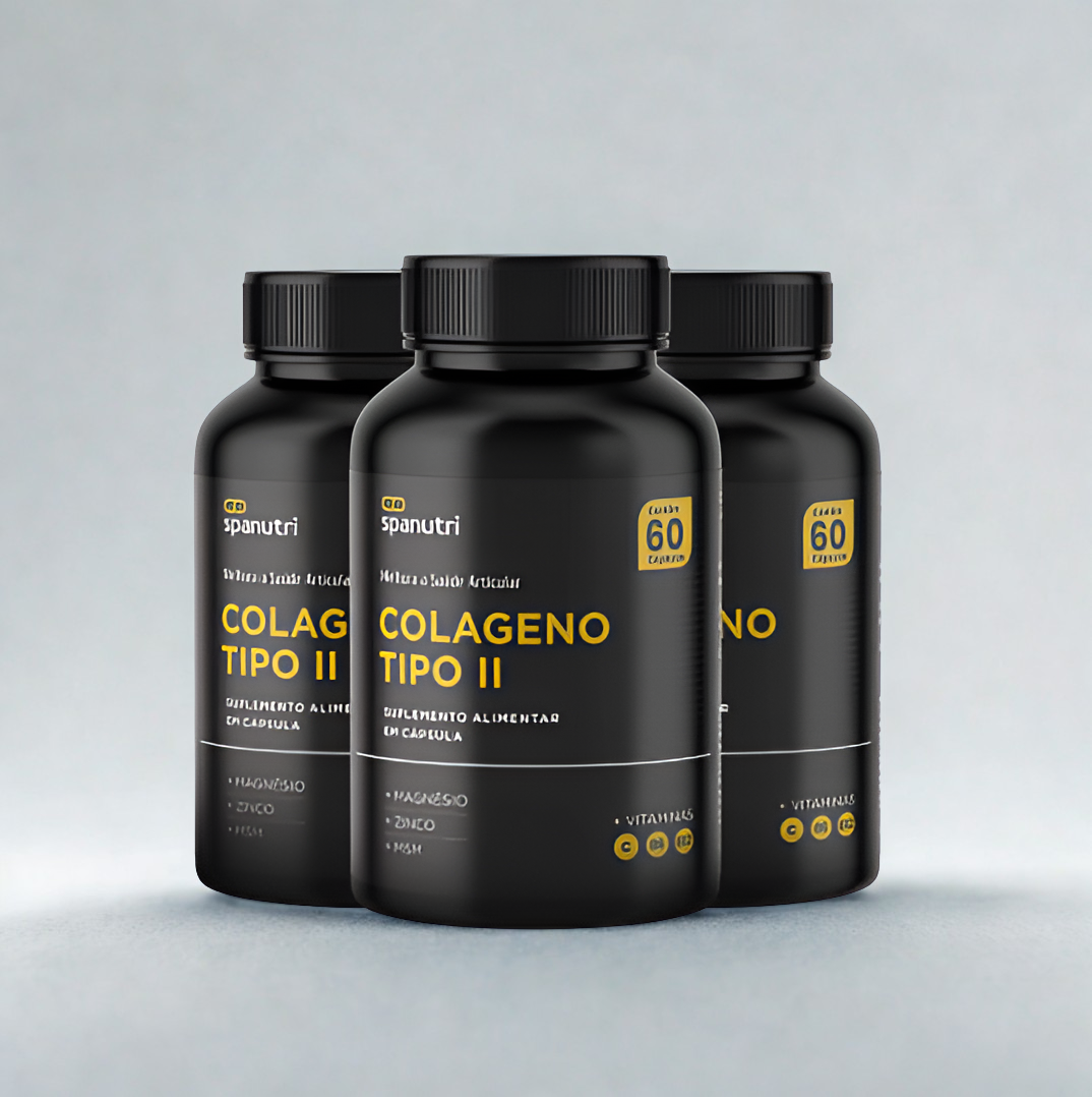 Colágeno Tipo 2 – 60 Cápsulas | Com Vitamina C + B2 + B6 + B12 - MSM +Magnésio e Zinco | Força para Articulações - Kit 3 Unidades